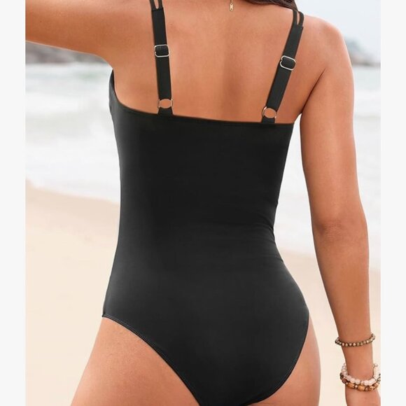 BLACK SIZE LARGE ONE-PIECE SWIMSUIT-NEW - Picture 3 of 6